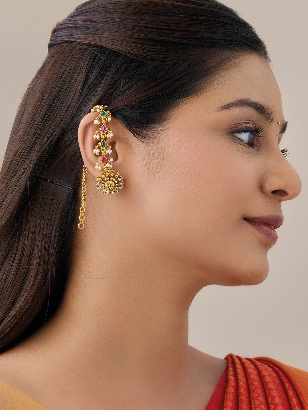 Kushal's Fashion Jewellery Embellished Bridal Set of 2 92.5 Silver Beaded Hair Matil