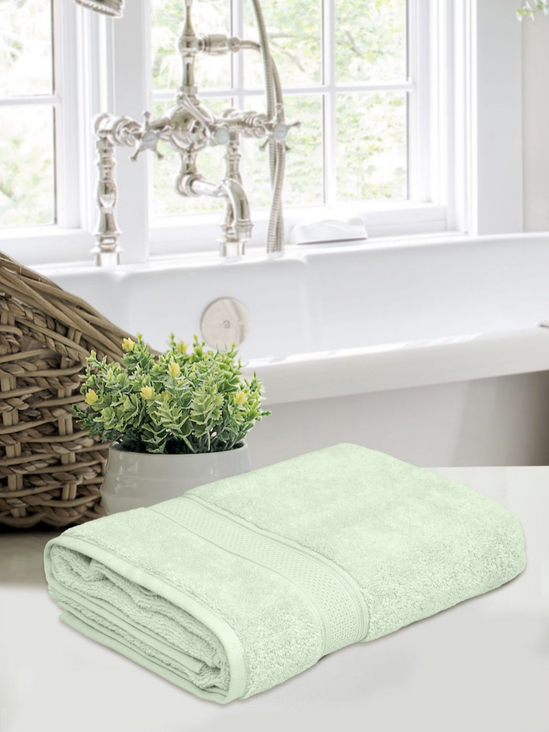 Home Fresh Green 1 Cotton 500 GSM Bath Towel