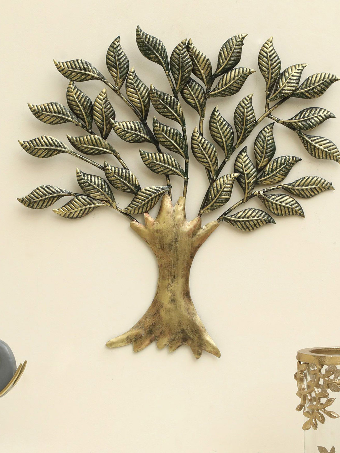 vedas Golden Tree Metal Matte Hanging Hall Wall Hangings-18In