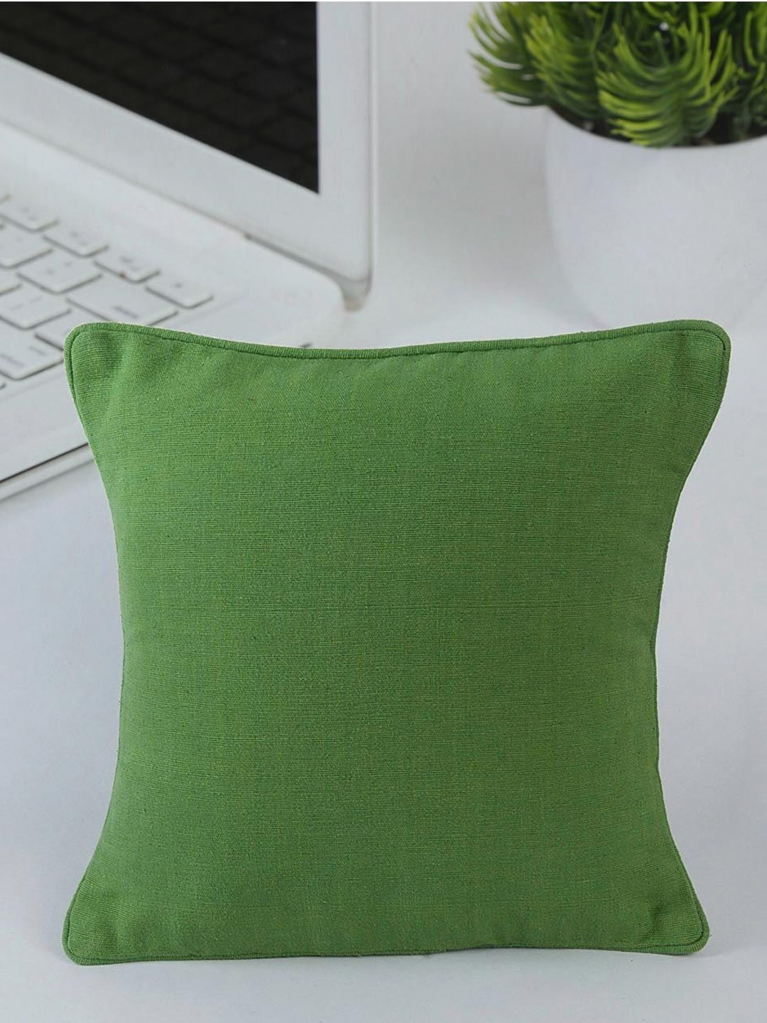 Fabindia standalone Green Cotton Square Cushion Covers