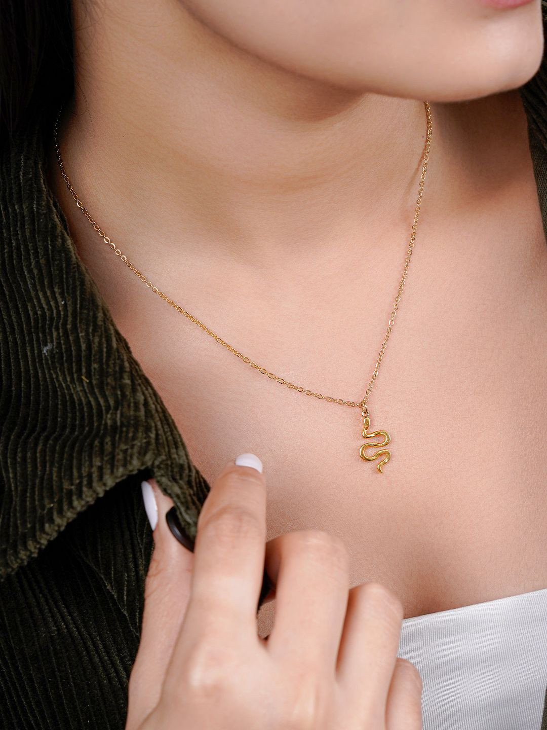 SWASHAA Stella 18KT Gold-Plated Stainless Steel Pendant With Chain