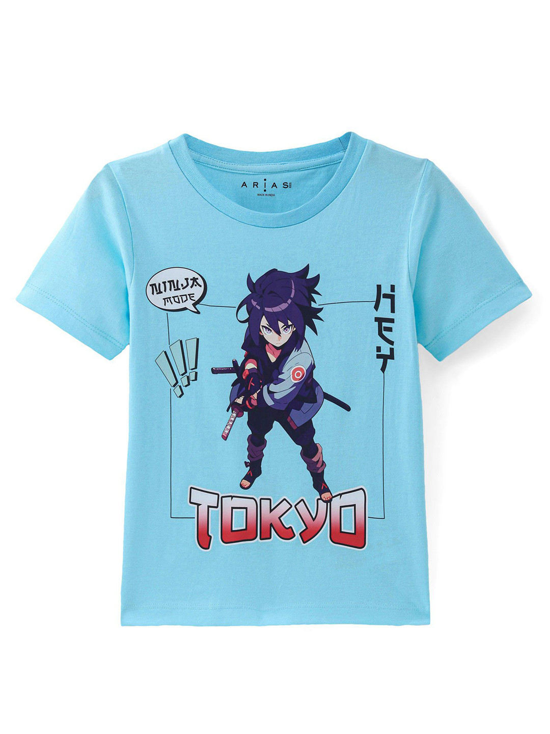 ARIAS By LARA DUTTA Unisex Kids Graphic Printed Round Neck Cotton T-Shirt