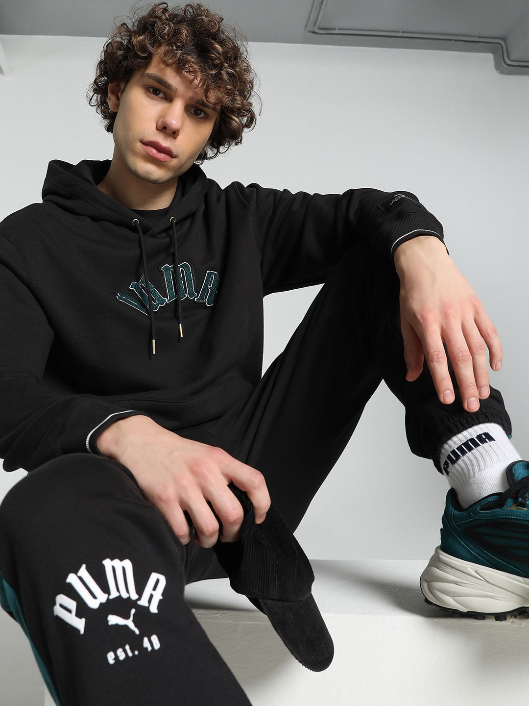 Puma Men Classics Play Paris Typography Printed  Hoodie