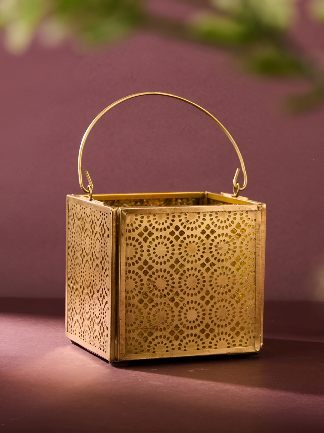 Fabindia Brown & Green T-Lite Candle Holder