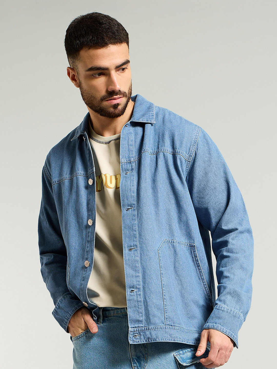 Beyoung Men Denim Shacket
