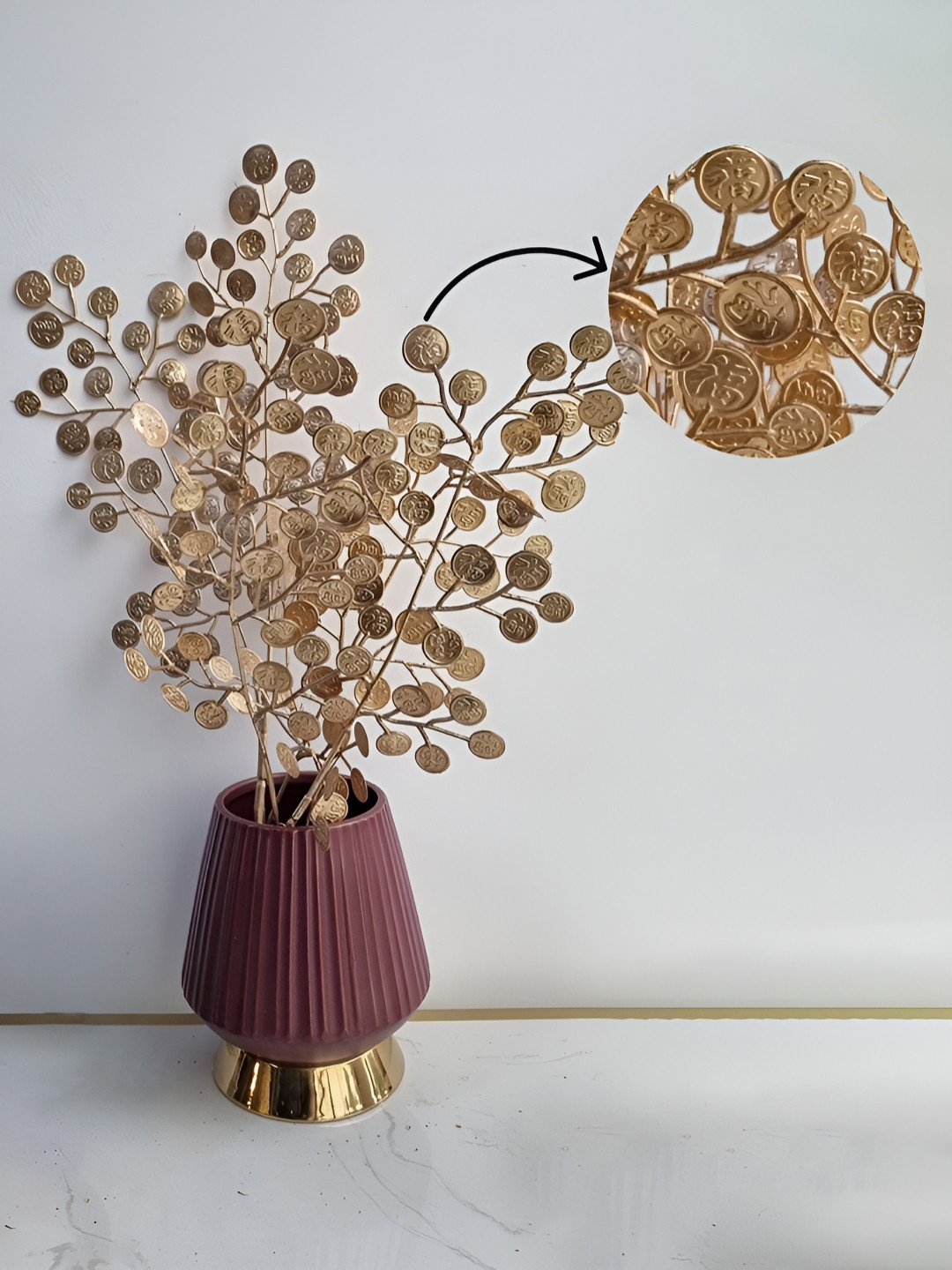 Art Street Gold-Toned 2 Pieces Eucalyptus Artificial Plant