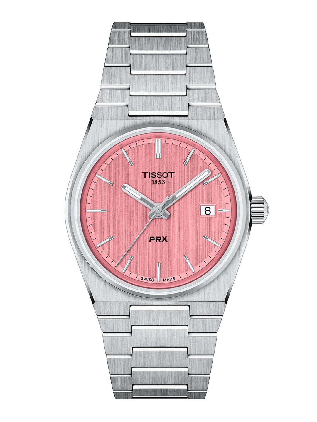 TISSOT Unisex Patterned Dial & Stainless Steel Bracelet Style Straps Analogue Watch T1372101133100