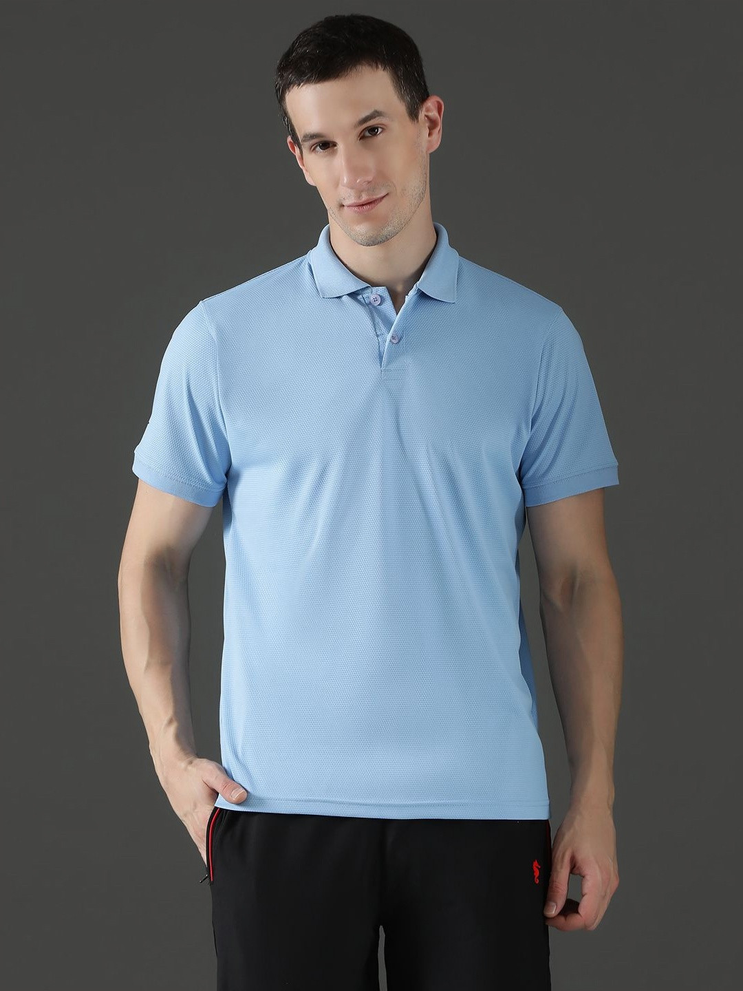 EPPE Men Dry Fit Solid Polo Collar T-Shirt