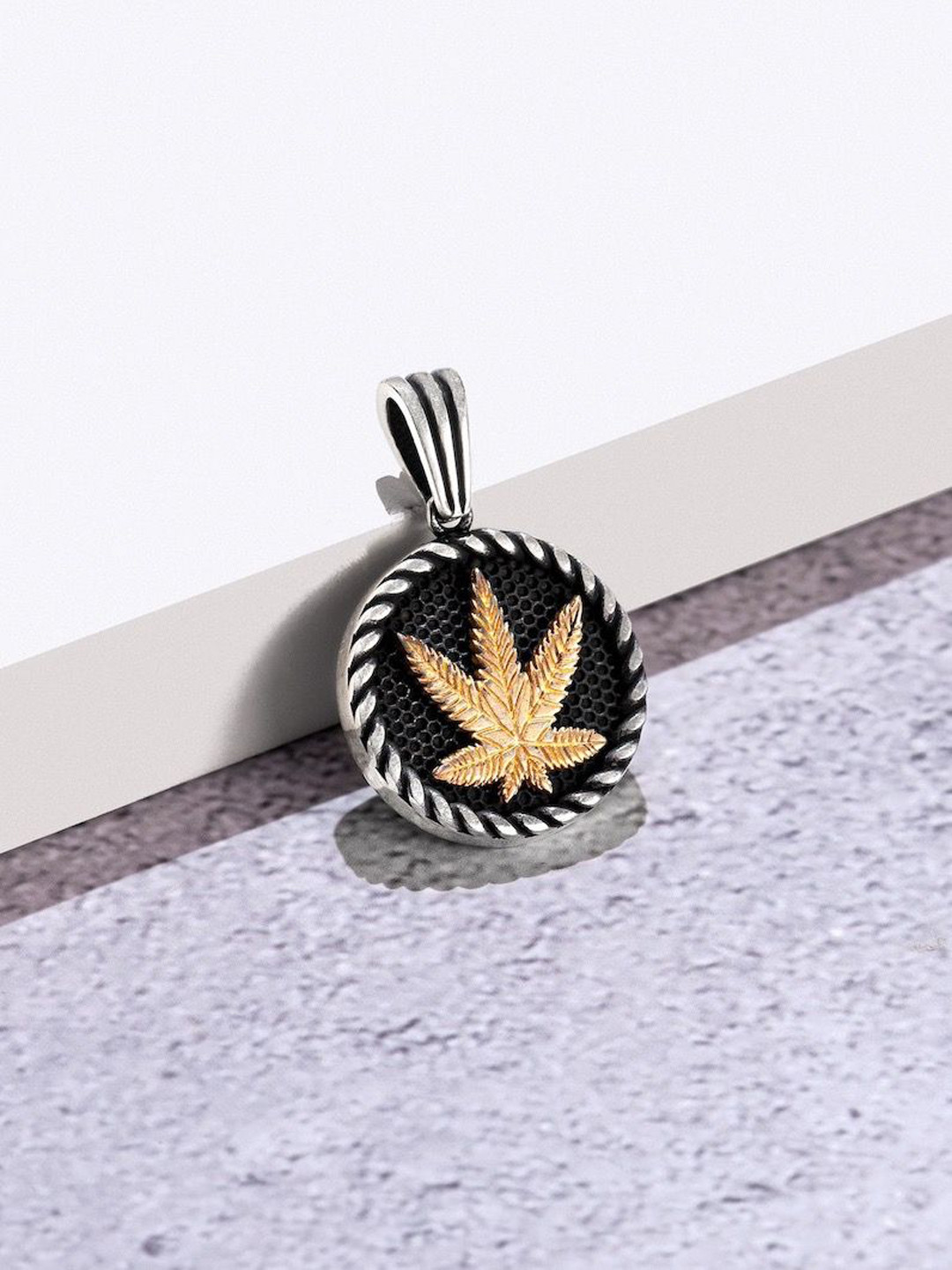 ORIONZ Men Sterling Silver Mary Jane Contemporary Oxidised Pendant