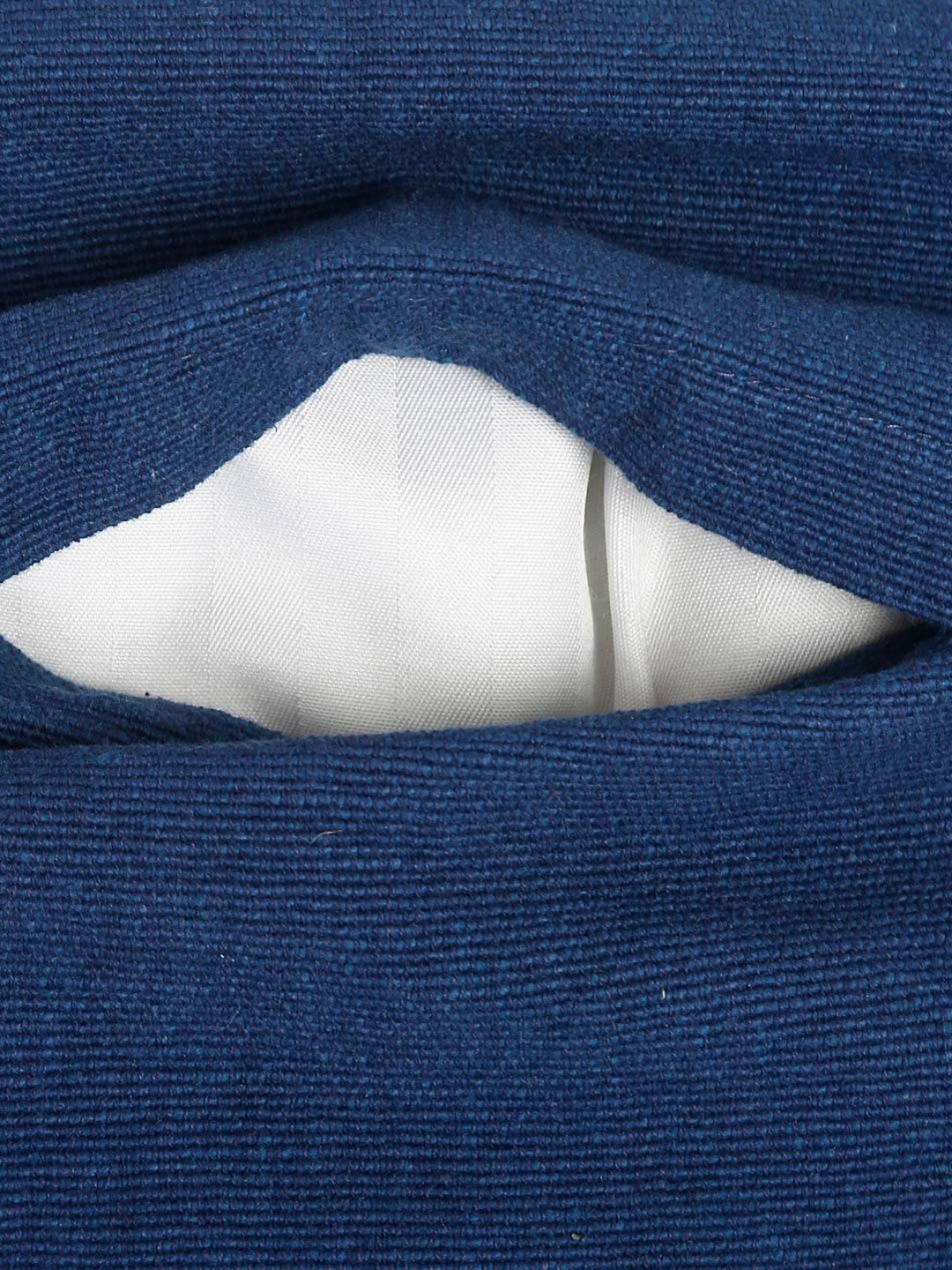 Fabindia Indigo Woven Cotton Textured Square Cushion Covers - 15.7 x 15.7 In