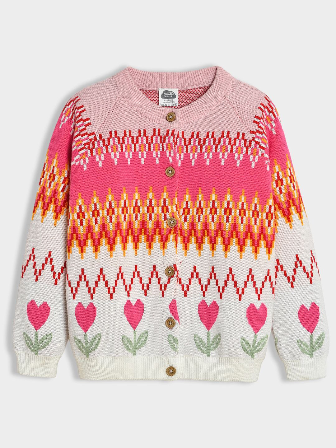 MiArcus Girls Floral Knitted Cardigan