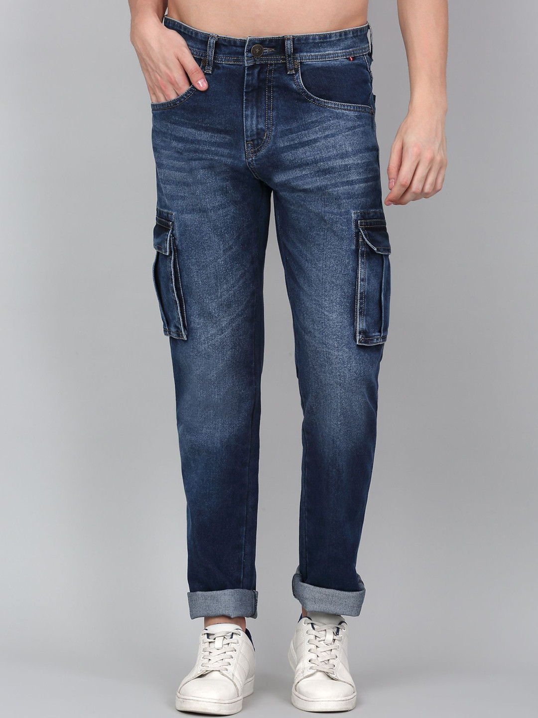 Cantabil Men Faded Cargos Trousers