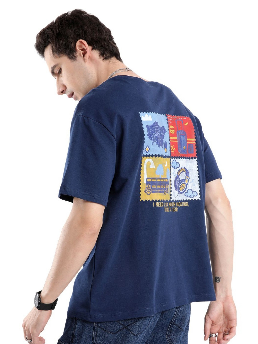 WROGN Men Printed Pure Cotton T-shirt