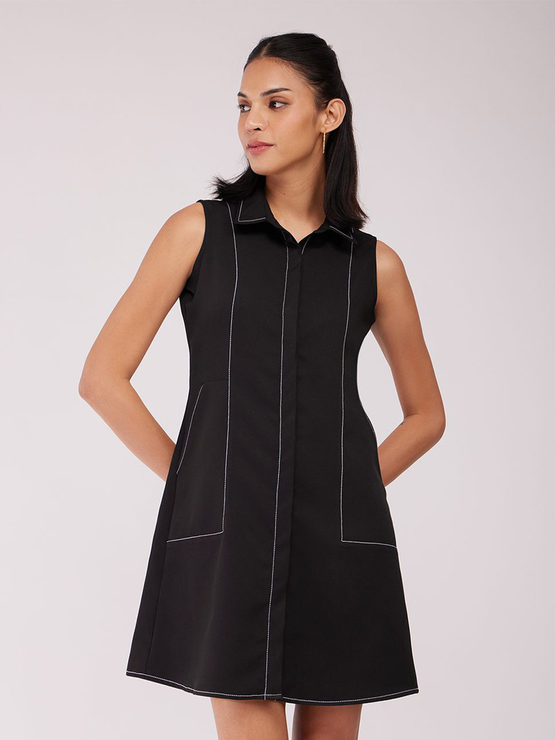 FableStreet Shirt Collared A-line Mini Women Dress