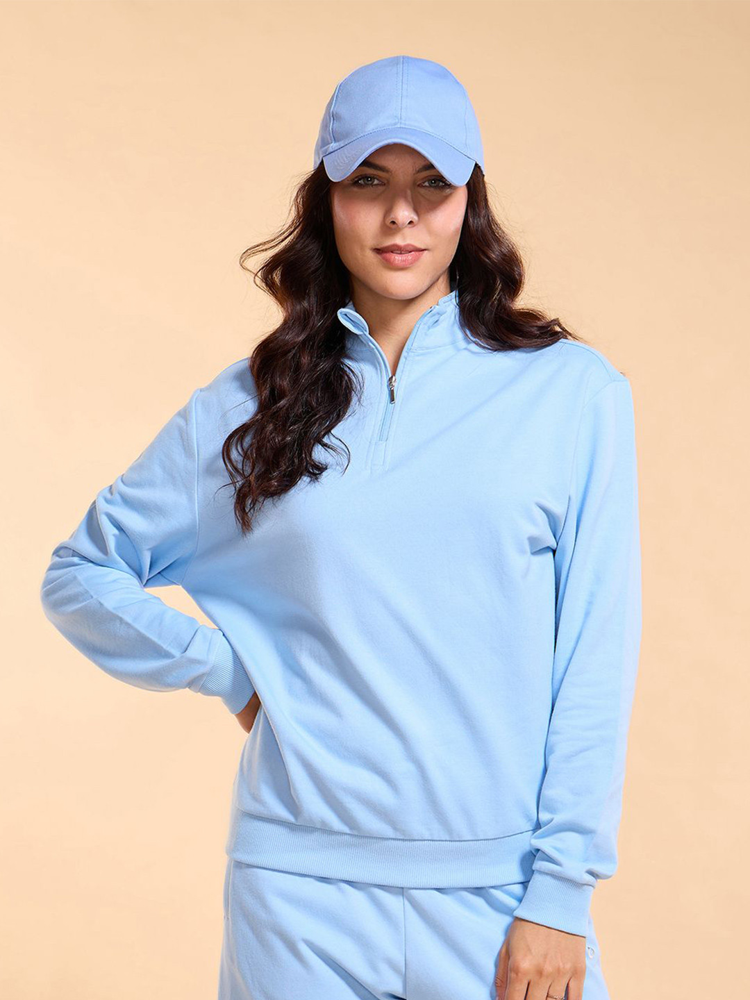 Enamor Relaxed Fit Cotton Rich Fleece Sweatshirt-E904