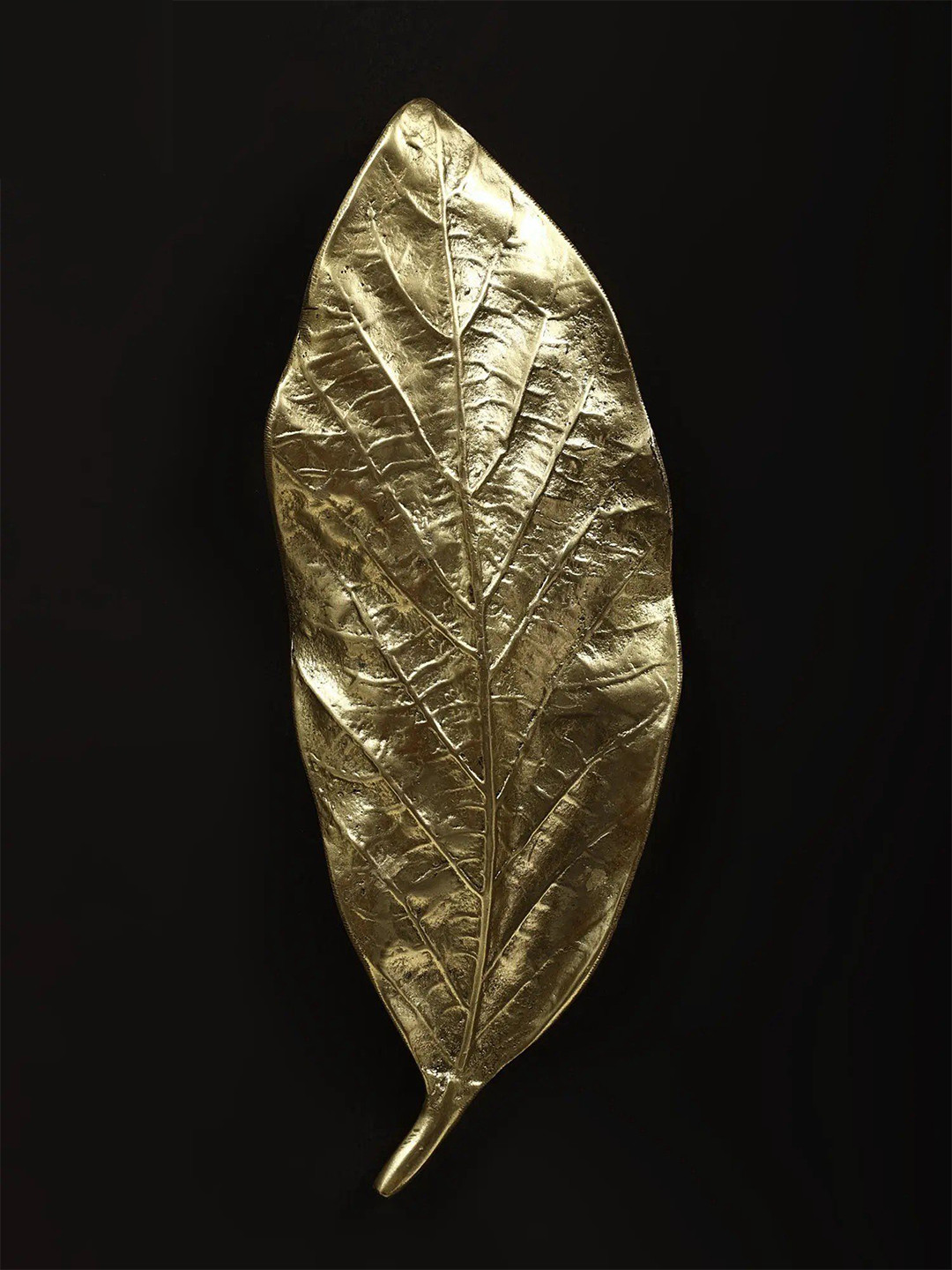 Exotic India Leaf Brass Glossy Hanging Hall Wall Hangings-7.7In