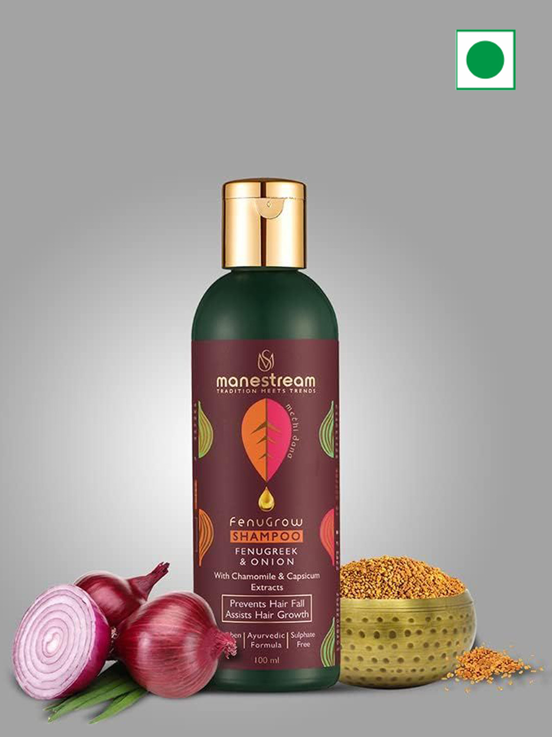 Manestream Fenugrow Fenugreek & Onion Ayurvedic Anti-Hair Fall Shampoo-100ml