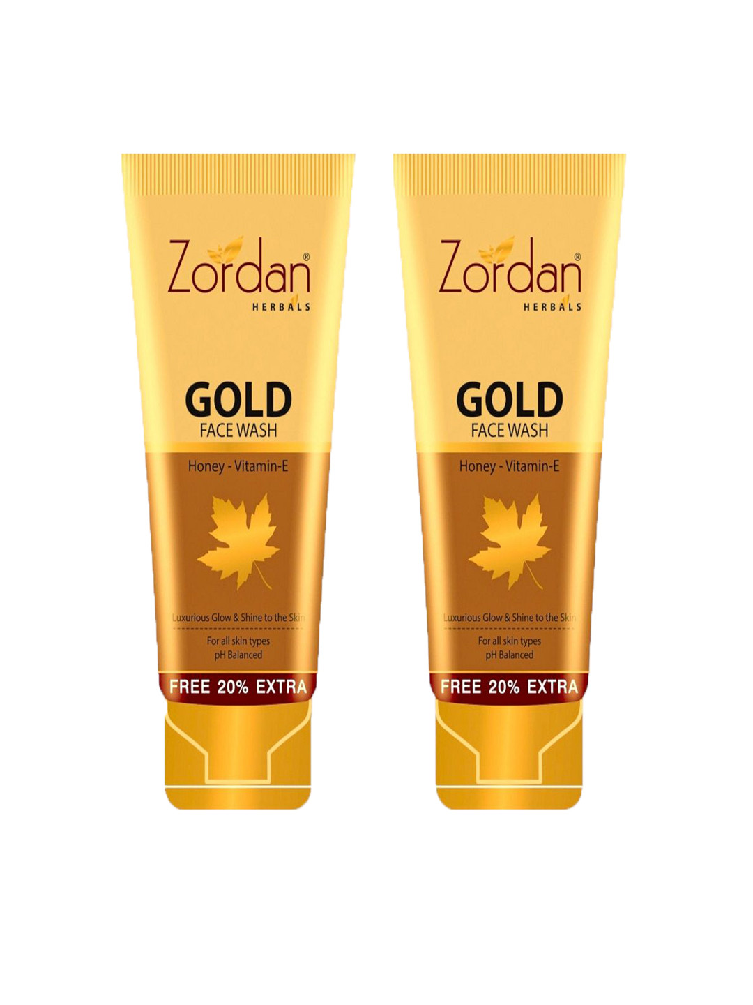 ZORDAN Set Of 2 Herbals Gold Brightening Glow & Radiance Face Wash - 120 ml each