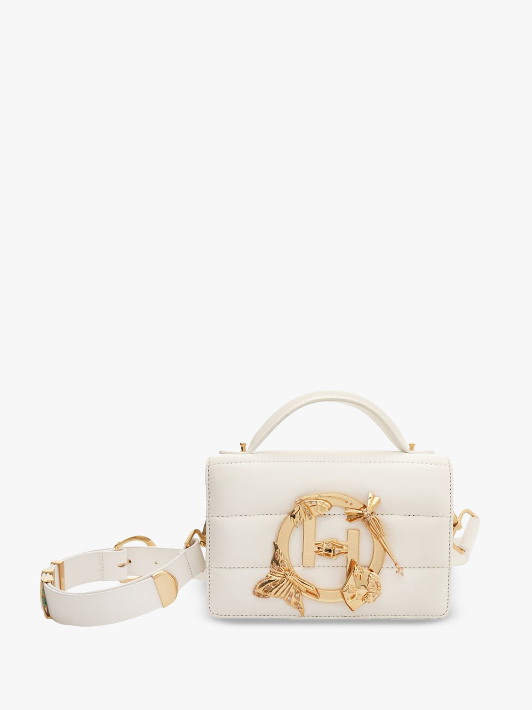 Outhouse Textured Leather Half Moon Sling Bag with Quilted