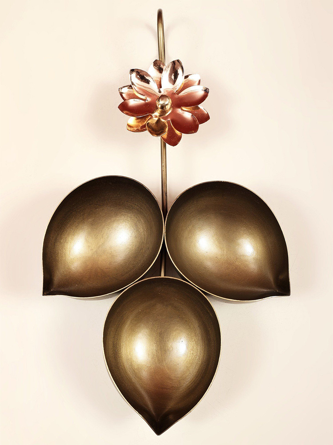 Exotic India Decorative 3 Diya with Handle