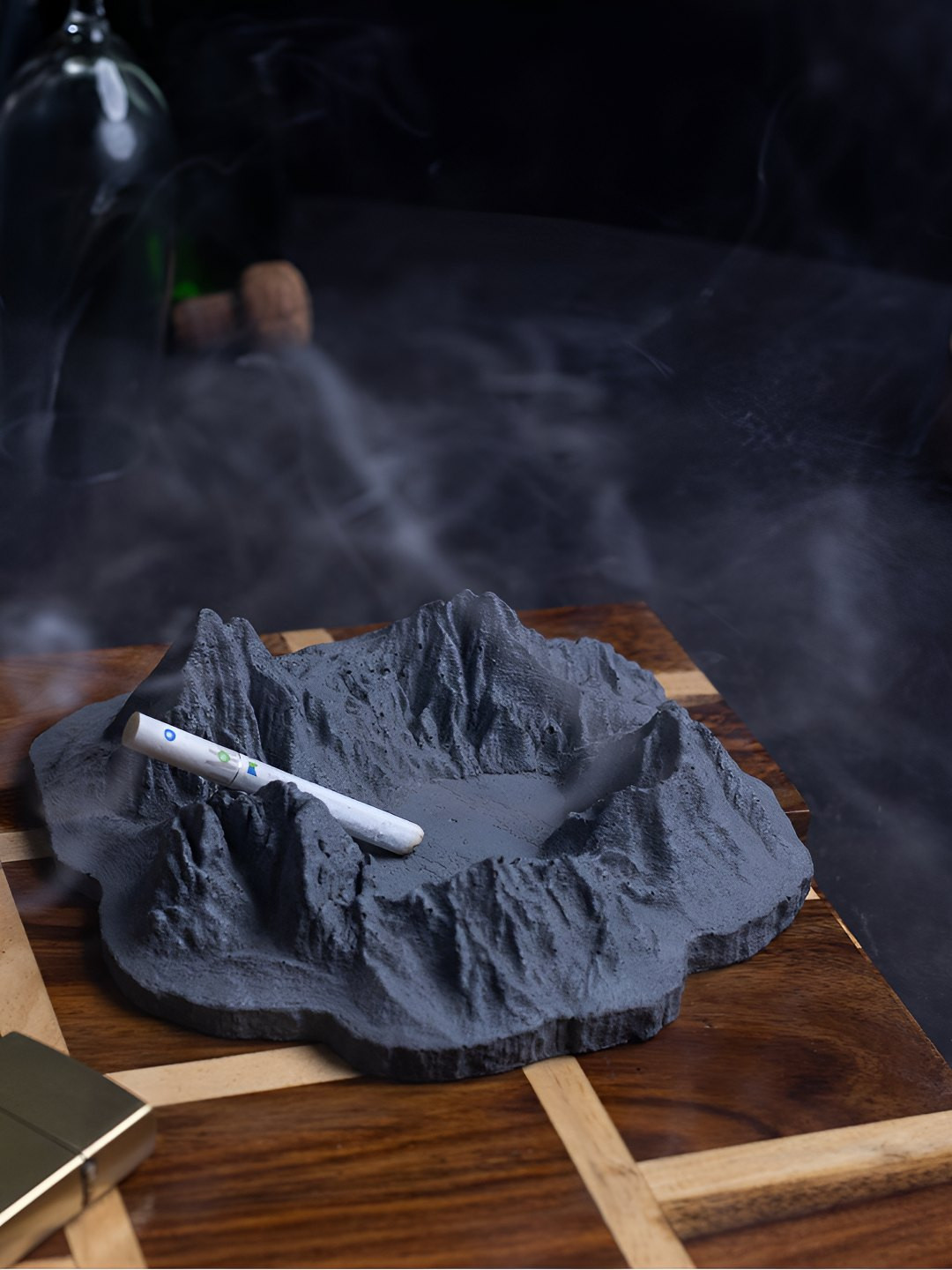Greyt Alpine Dark Concrete Snowcapped Mountains Stoneware Ash Tray