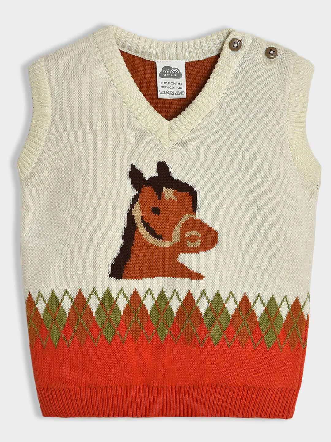 MiArcus Unisex Kids Embroidered Animal Knitted Pullover