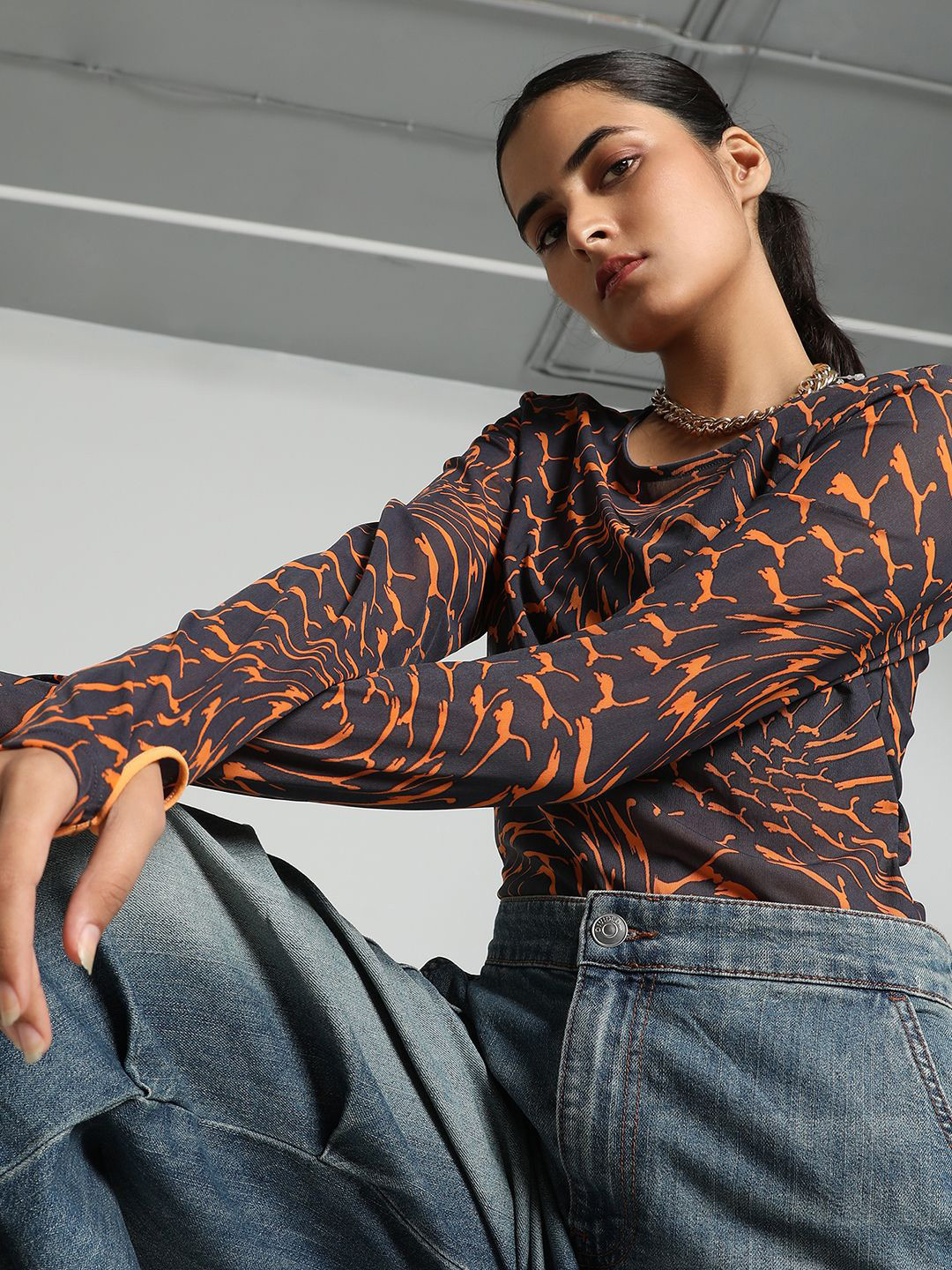 Puma Dare To Mesh Long Sleeve Tee