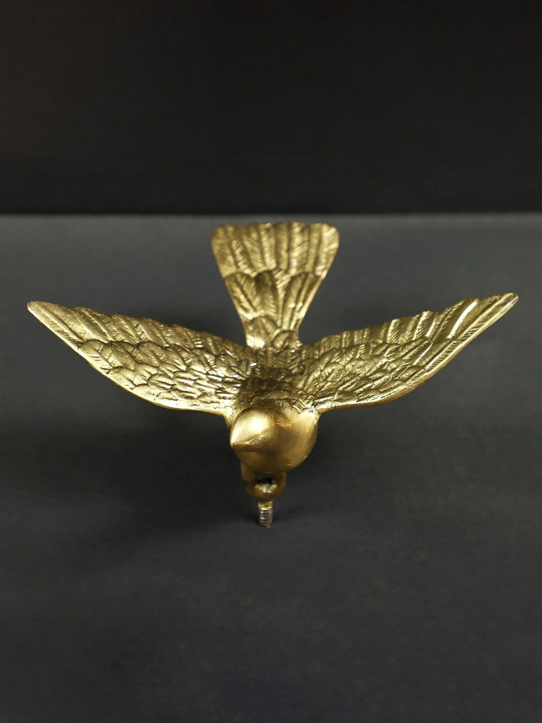 Exotic India Gold Toned Textured Brass Eagle Figurine Showpiece