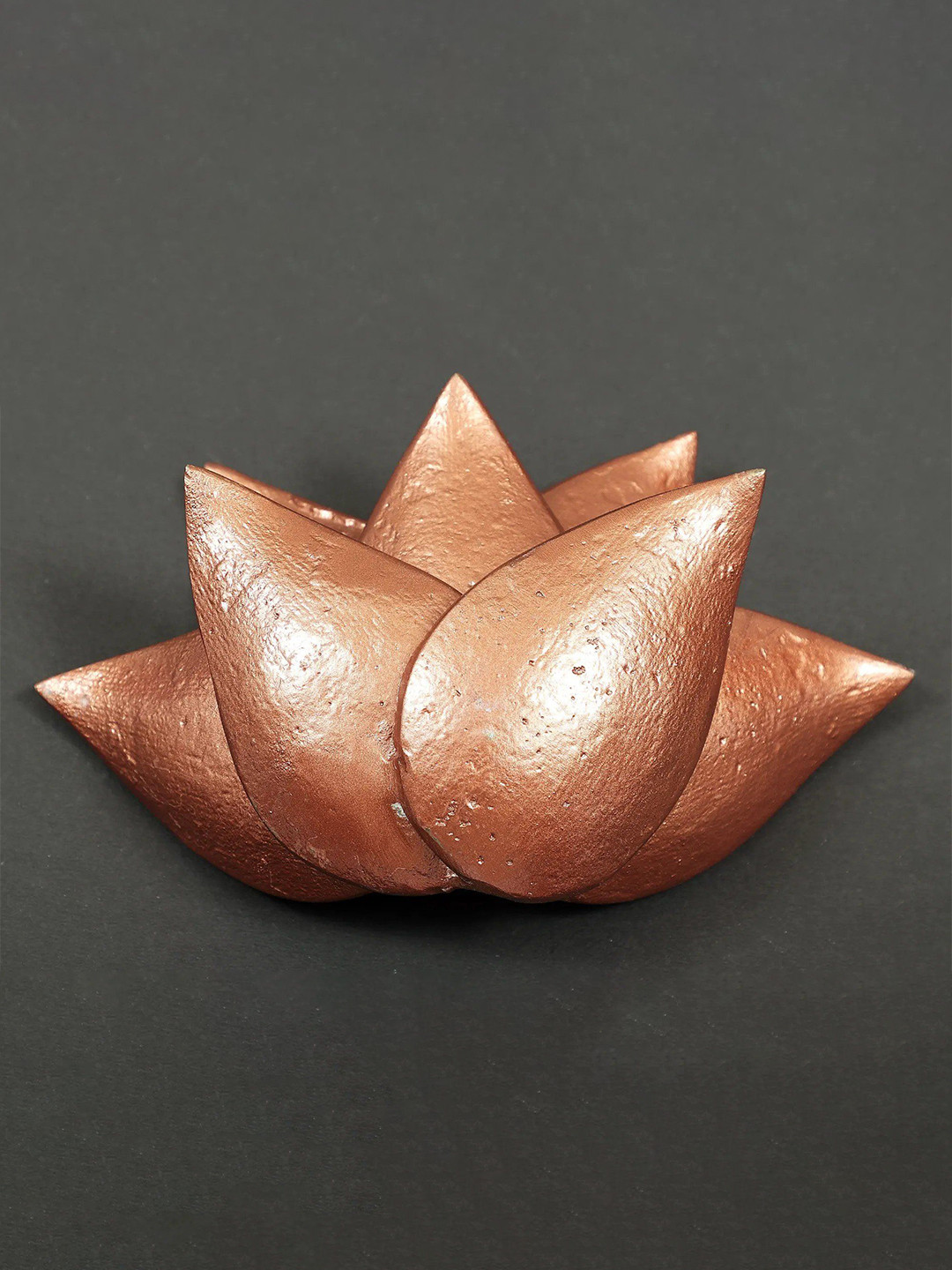 Exotic India Lotus Petal Brass Floral Glossy Hanging Hall Wall Hangings-4.3In