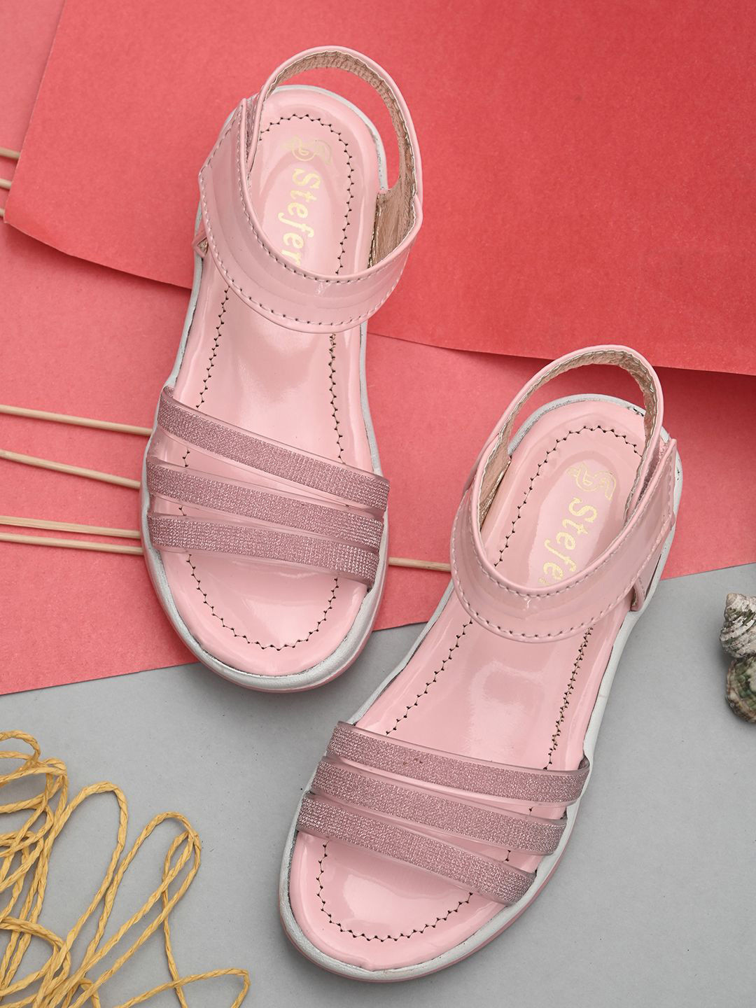 STEFENS Girls Open Toe Ankle Loop Comfort Heels Sandals