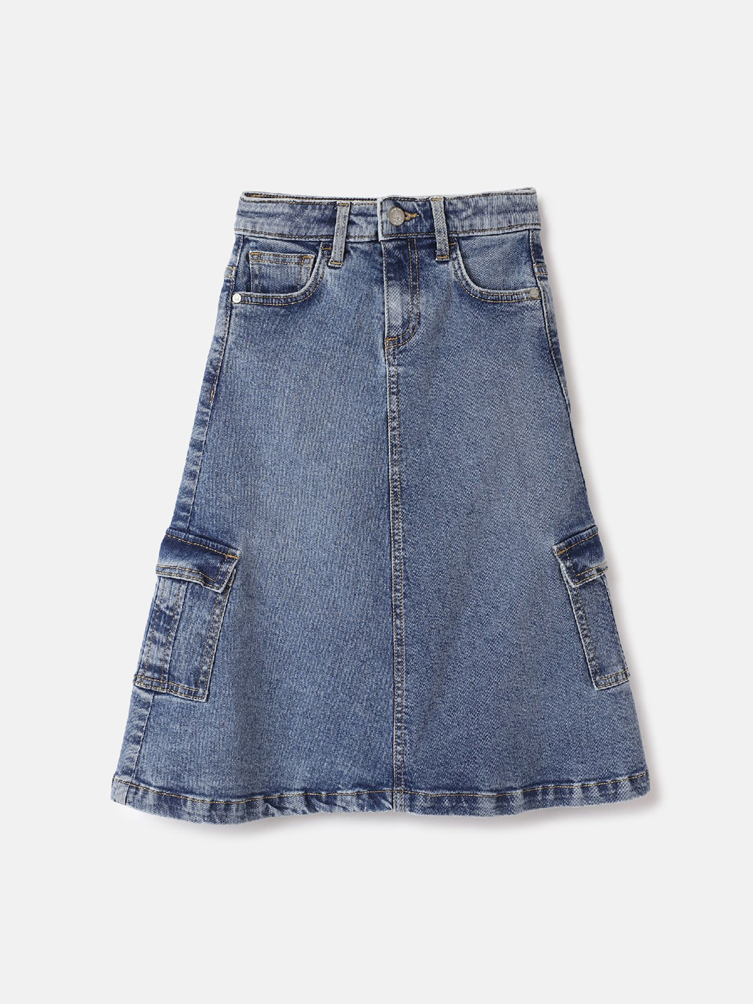 United Colors of Benetton Girls Textured Denim Skirt