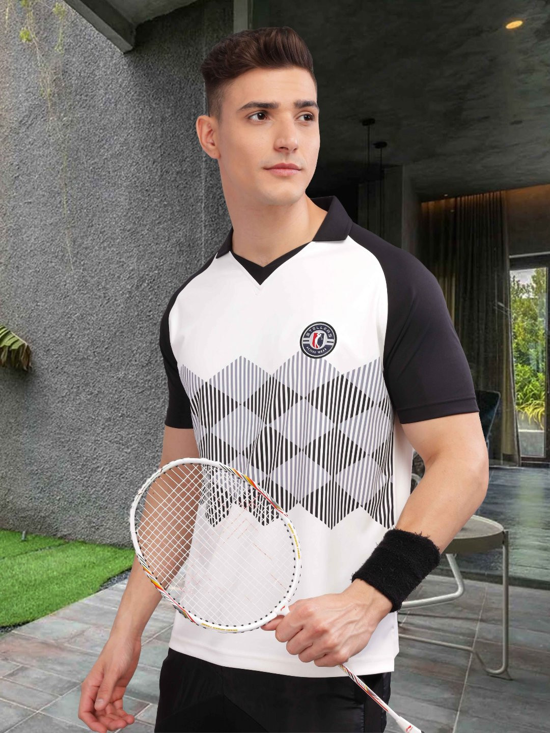 STELLERS Men Regular Fit Active Wear Quick Dry Stretchable Collared  T-shirt