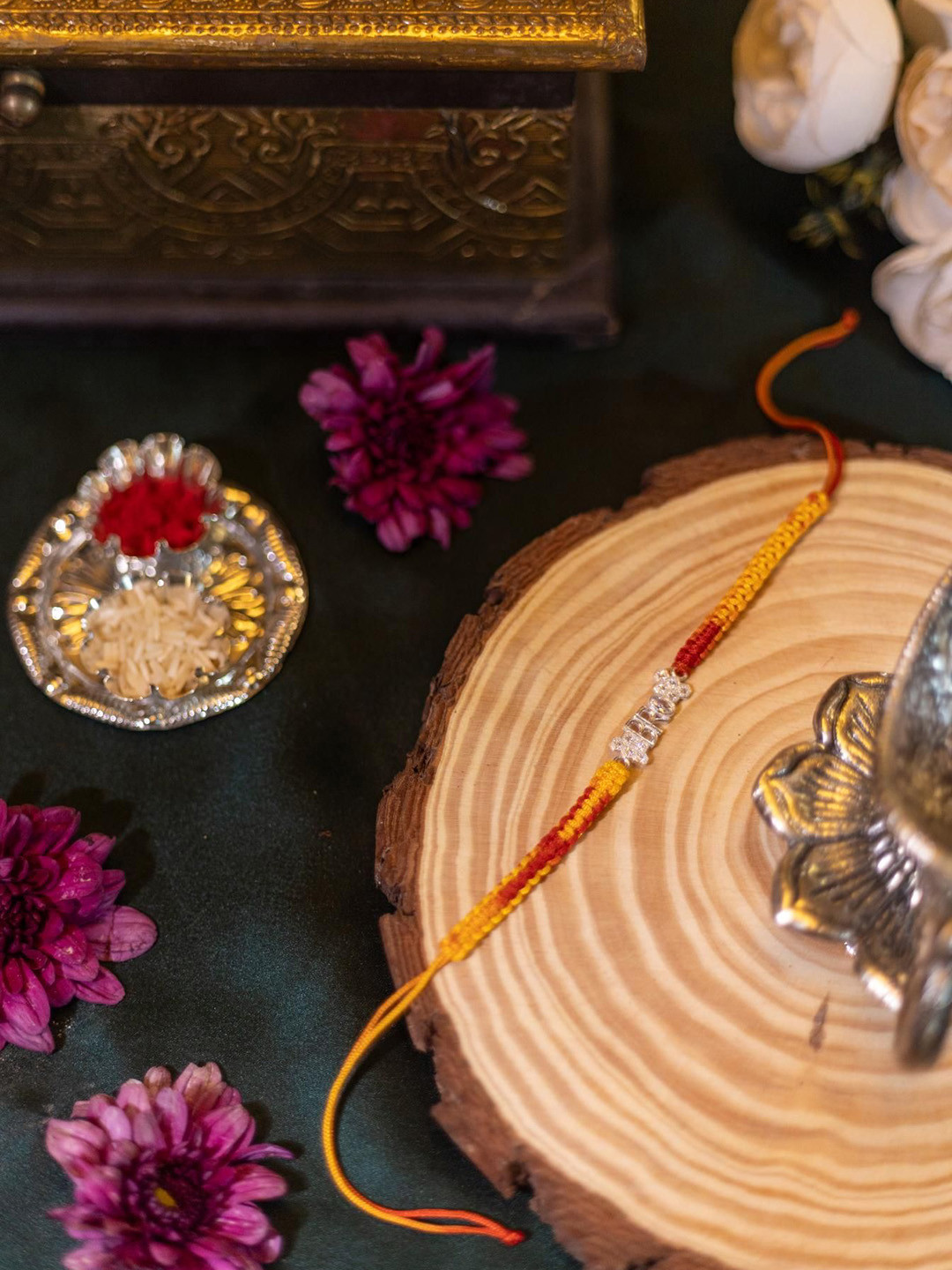 Sangria 925 Sterling Silver Rakhi Gift Set