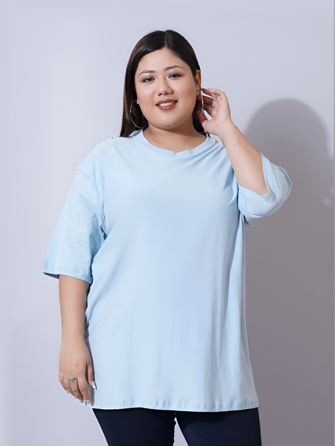 U&F Beyond Women Cut Outs  Oversized T-shirt