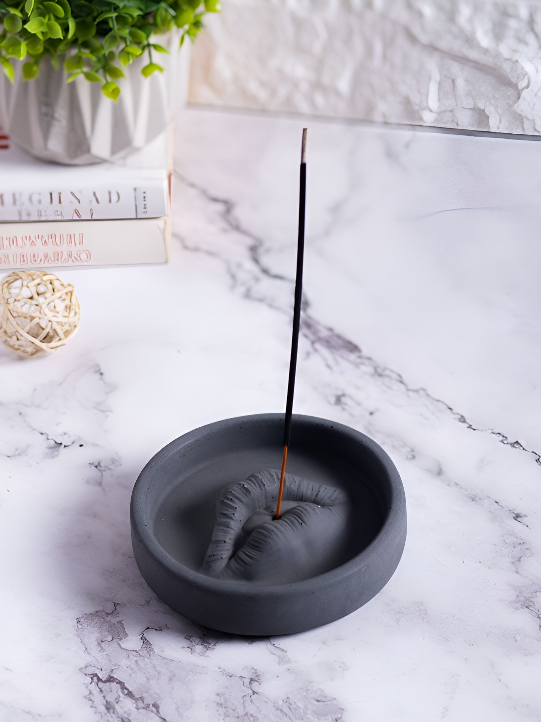 Greyt CircLip Grey Stoneware Candle Holder