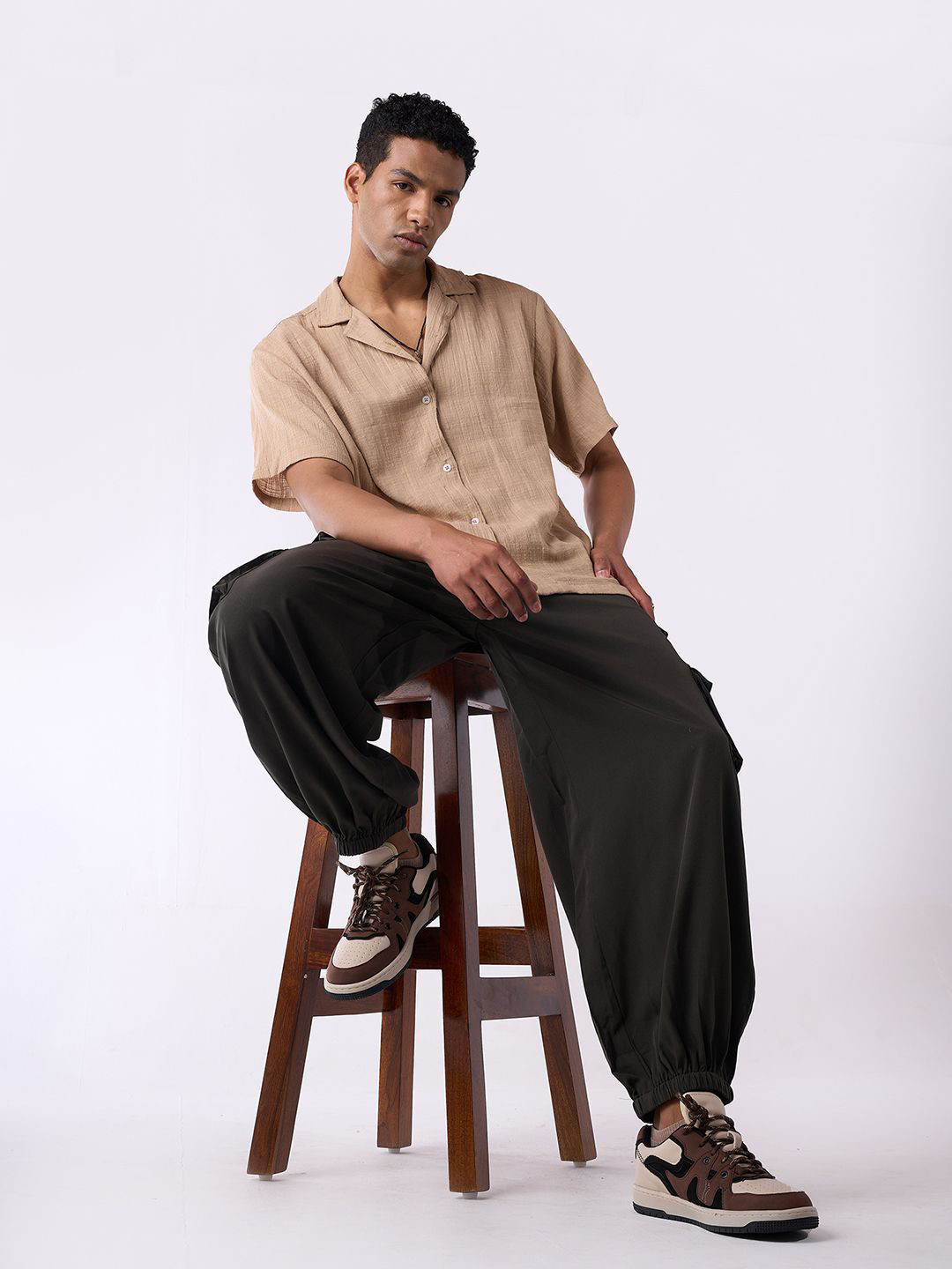 IZF Men Baggy Cargo Air Parachute Pants