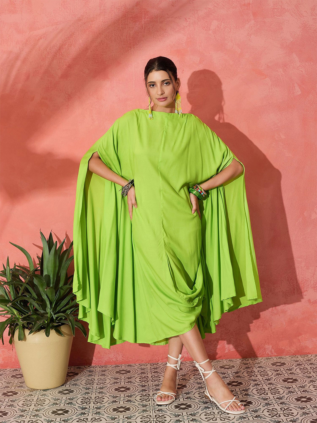 InWeave Kimono Sleeve A-Line Dress