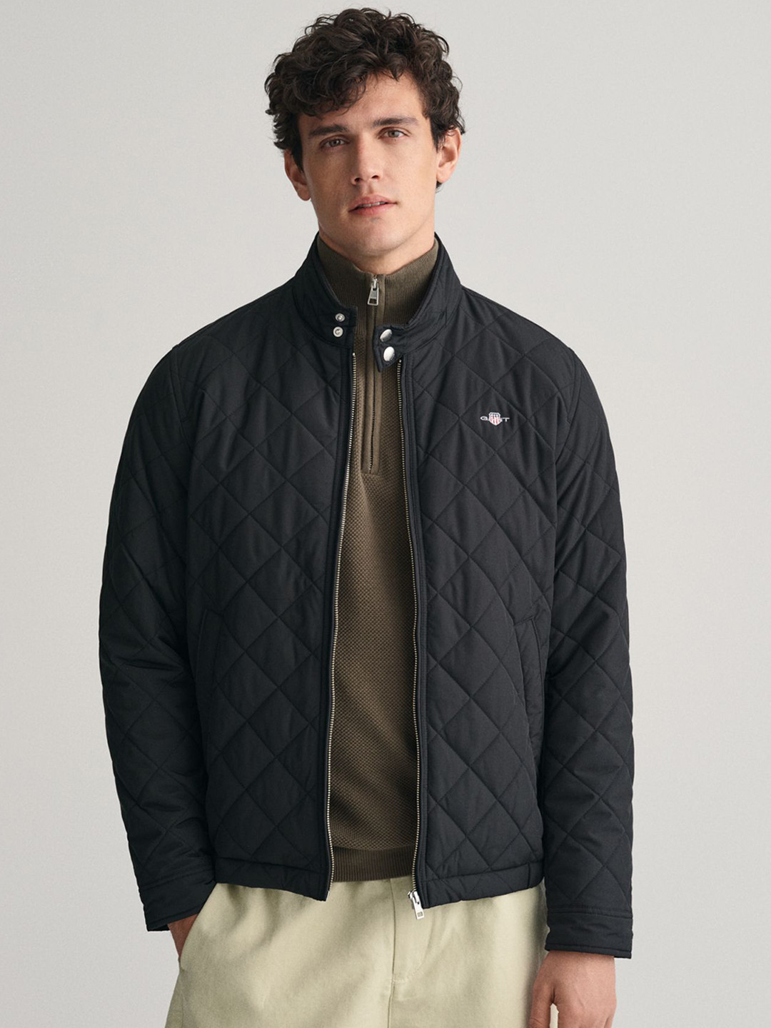 GANT Men Quilted Jacket with Embroidered