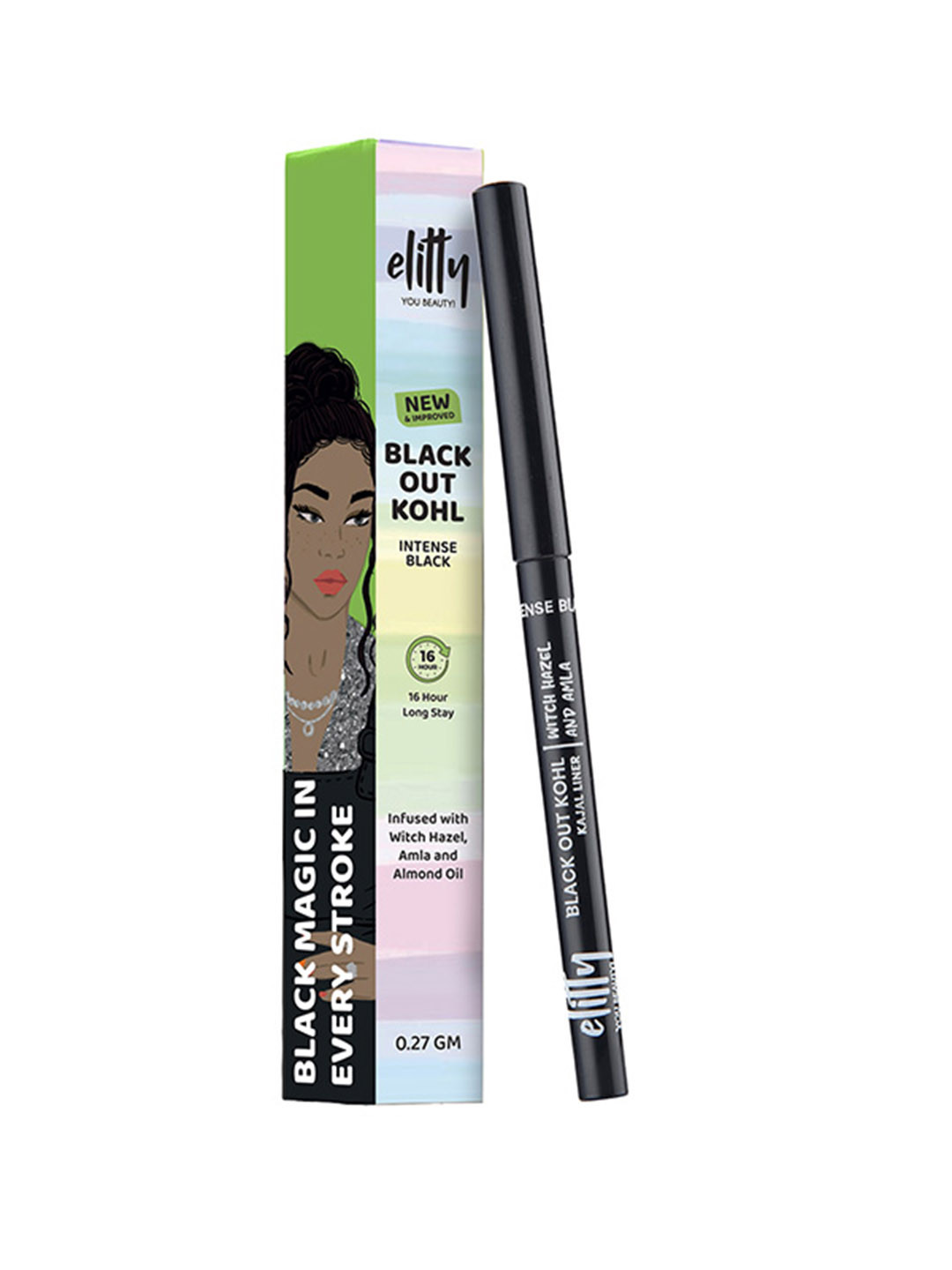 Elitty Teen Girls Intense Out Smudge Resistant Fade Proof Kohl Kajal- 0.27 gm