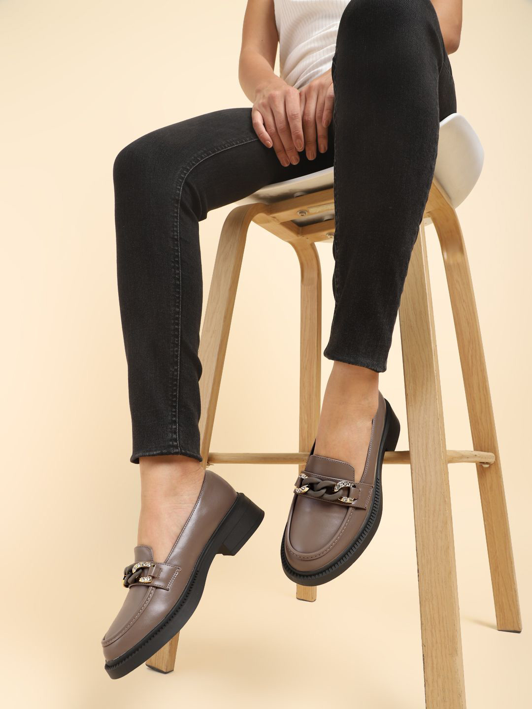 Truffle Collection PU Block Pumps with Bows