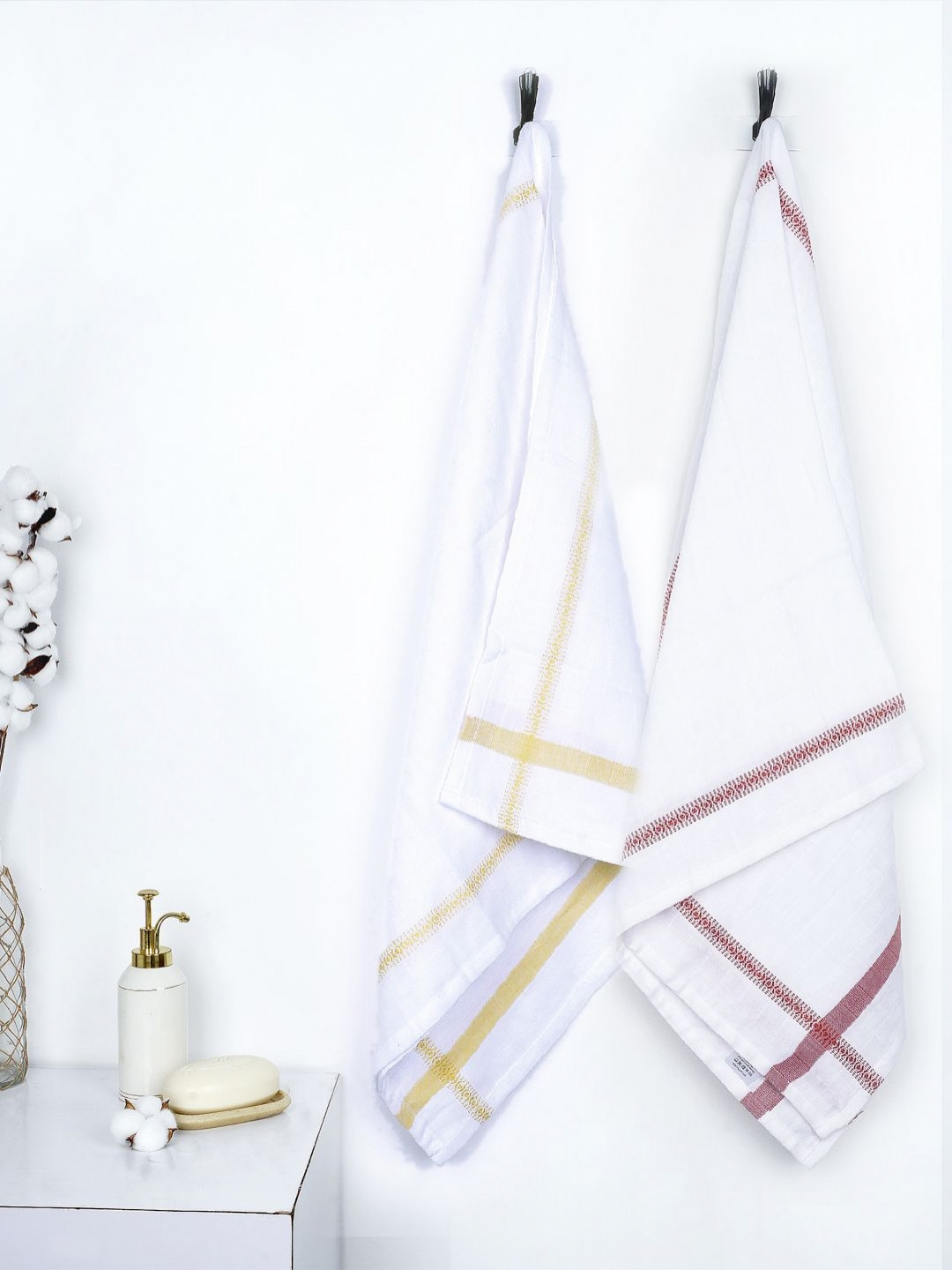 Thirsty Towel Yellow & Red 2 Cotton 200 GSM Bath Towel