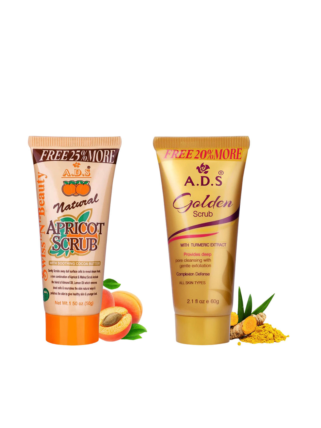 A.D.S Combo Of Nourishing Soothing Cocoa Butter Apricot Scrub & Golden Scrub 110 g