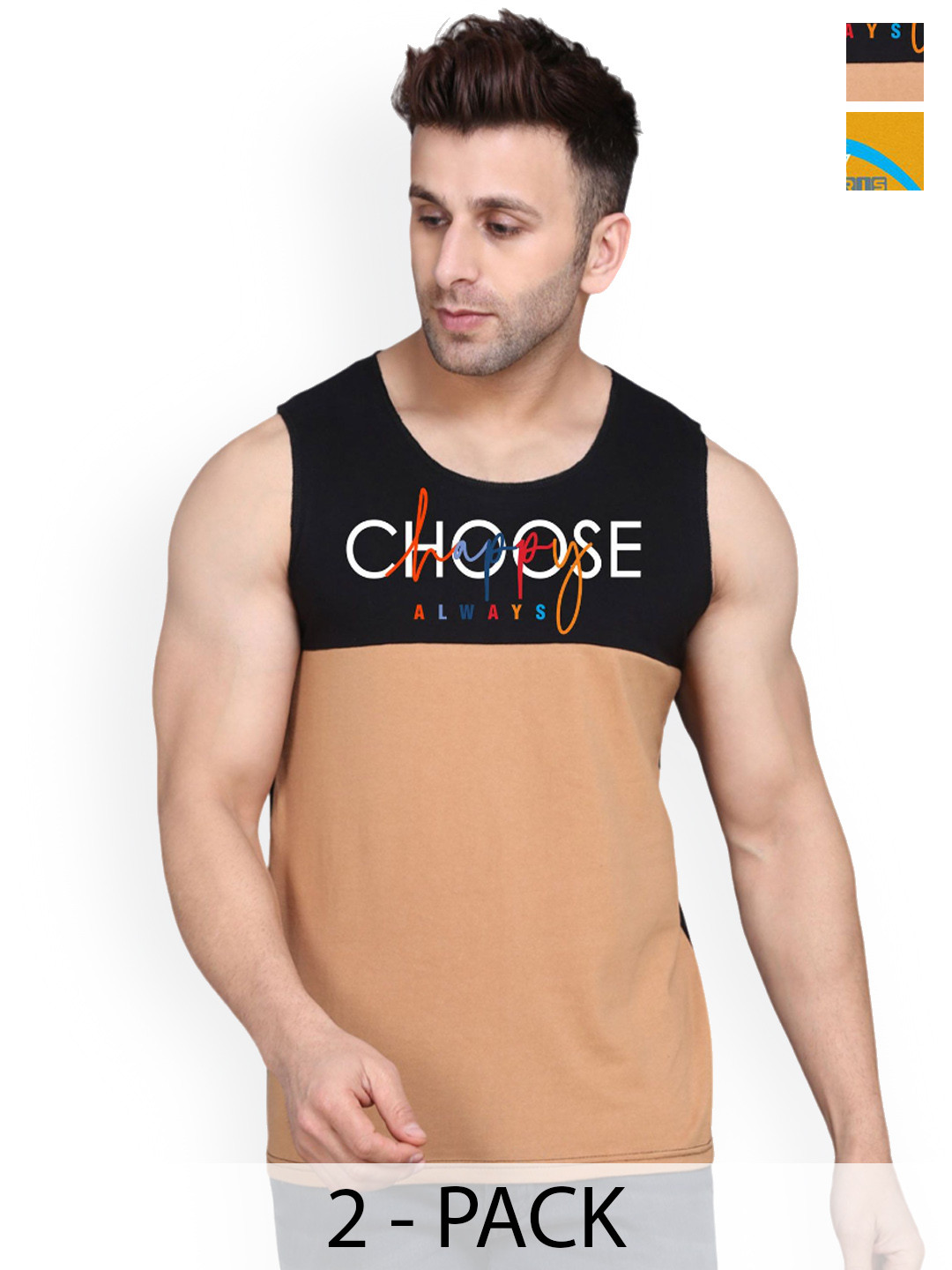SLOWLORIS 2Pcs Sleeveless Innerwear Gym Vests