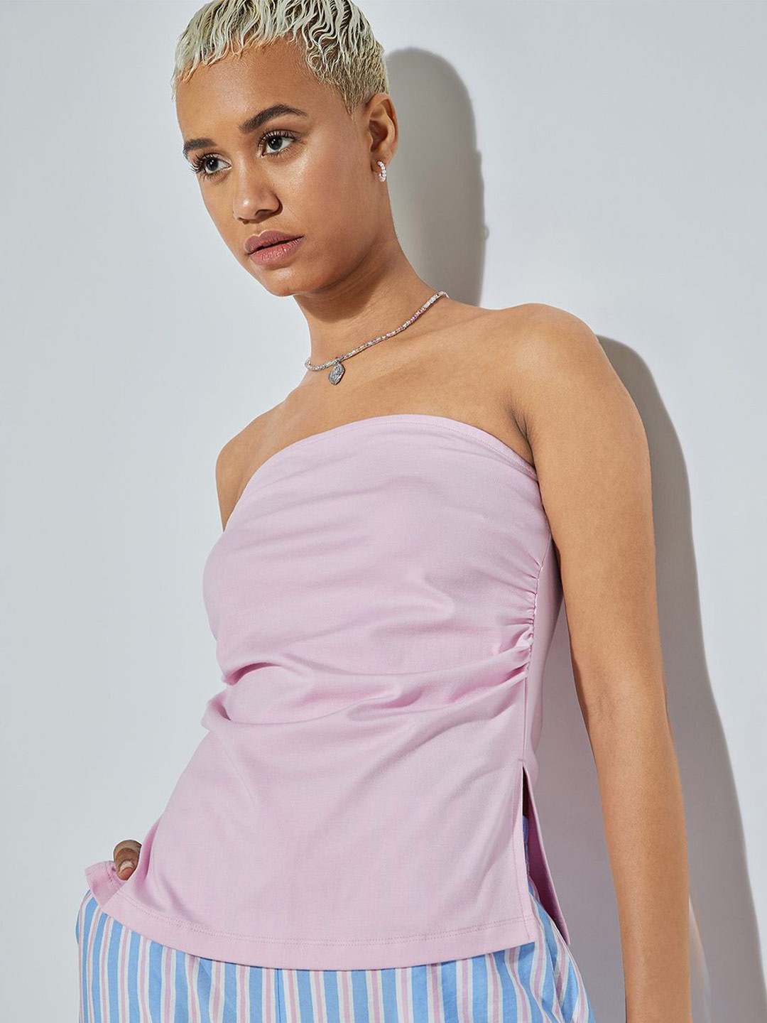 max URB_N Women Ruched Tube Top