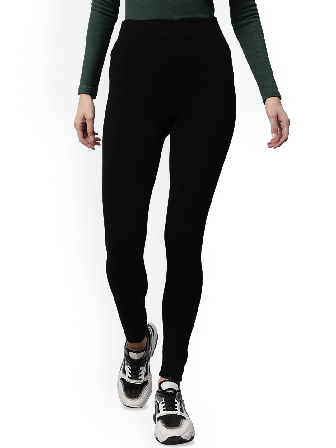 Global Republic Solid High-Rise Ankle-Length Leggings