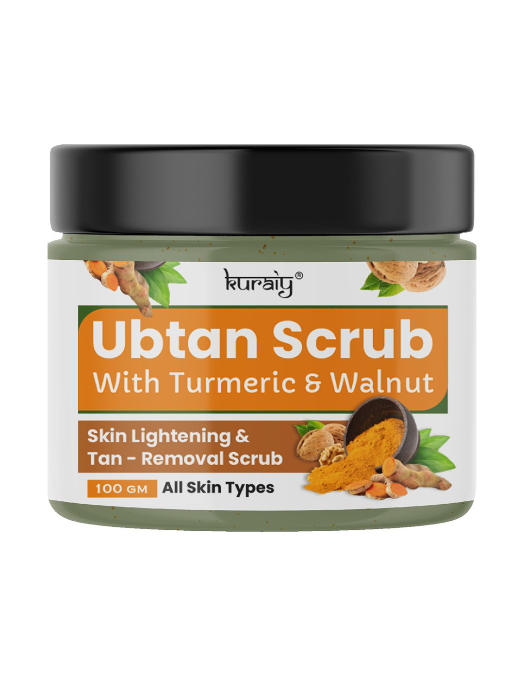 KURAIY Ubtan Skin Brightening & Tan Removal Face Scrub With Walnut & Turmeric- 100g