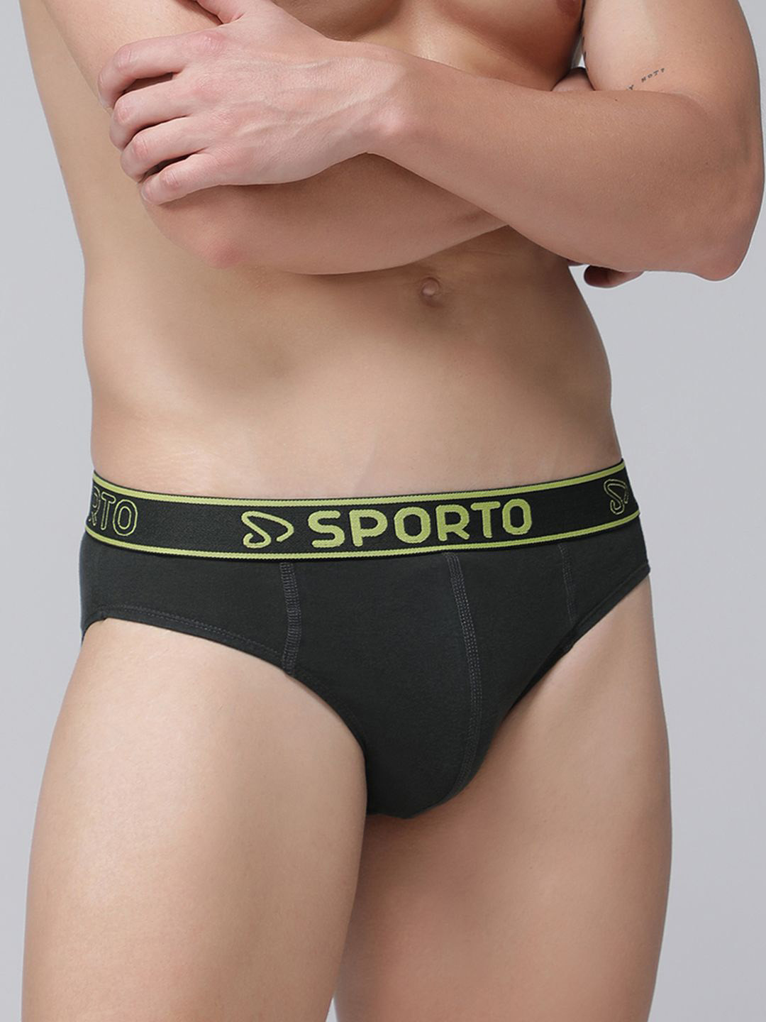 SPORTO Cotton Mid-Rise Basic Briefs SP-BRI-M1010-OL-S-1PC