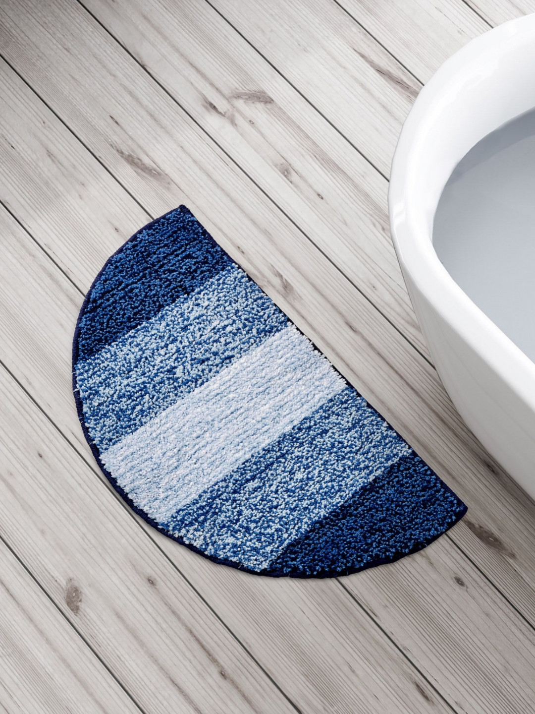Home Centre  Blue Self-Designed 150 GSM Anti Skid Bath Mat