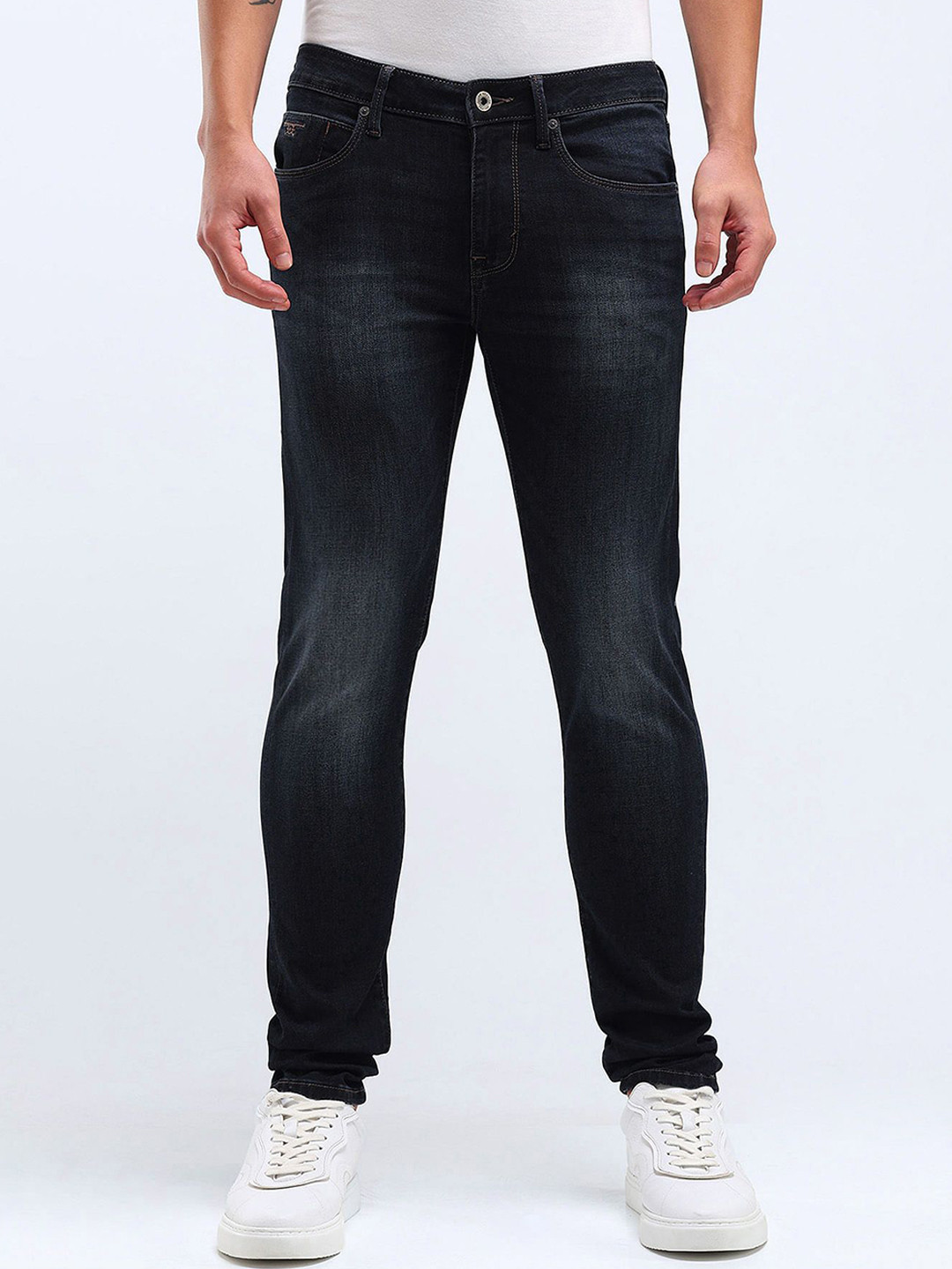 Flying Machine Men Super Skinny Fit Low-Rise Light Fade Stretchable Jeans