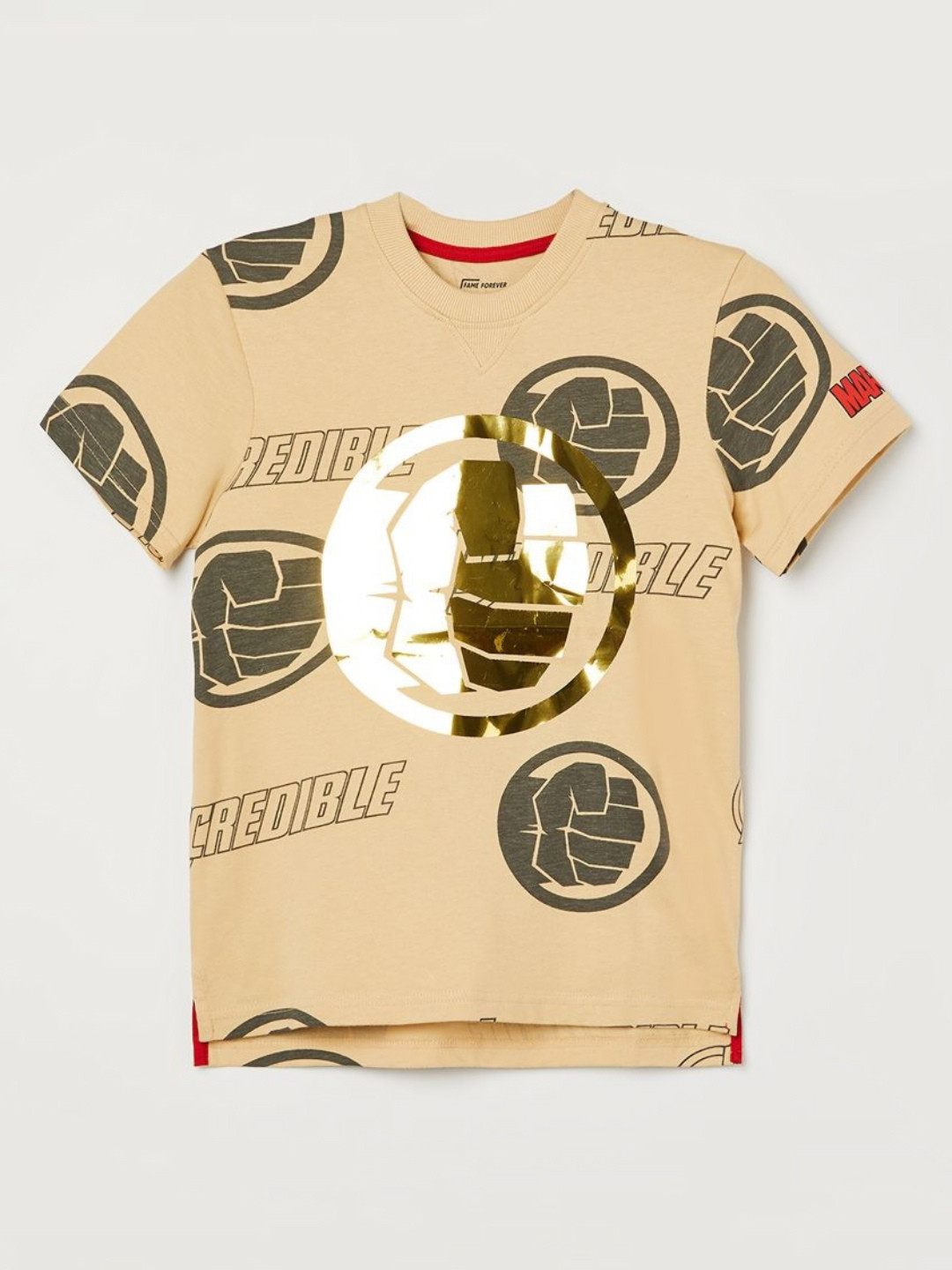 Fame Forever by Lifestyle Boys Beige Disney-Marvel T Shirt